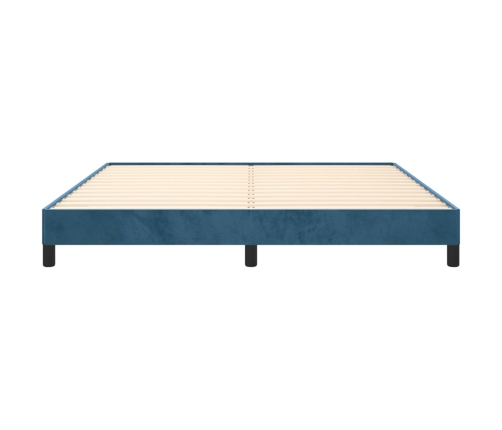 Estructura de cama sin colchón terciopelo azul oscuro 160x200cm