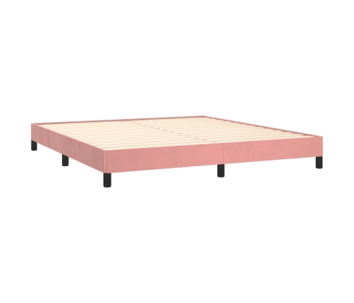 Estructura de cama sin colchón terciopelo rosa 160x200 cm