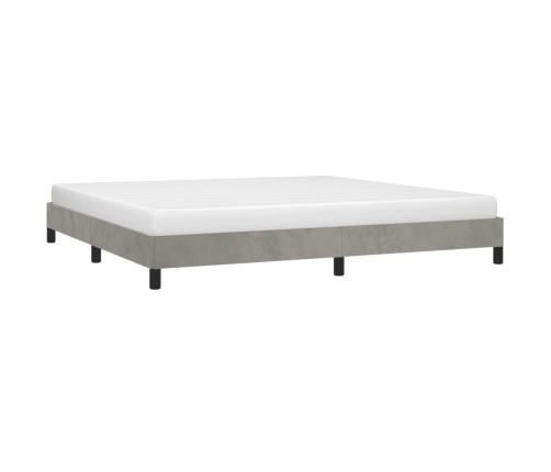 Estructura de cama sin colchón terciopelo gris claro 200x200 cm