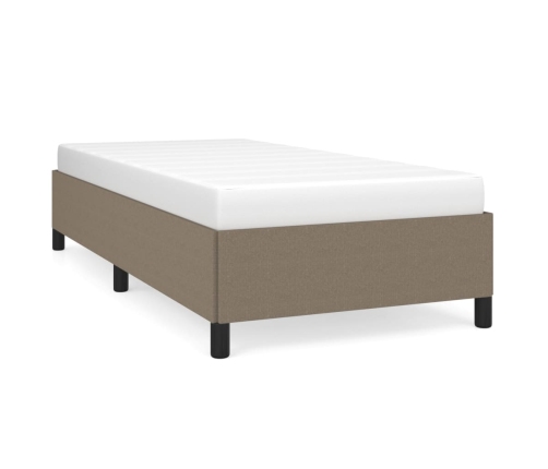 Estructura de cama sin colchón tela gris taupe 80x200 cm