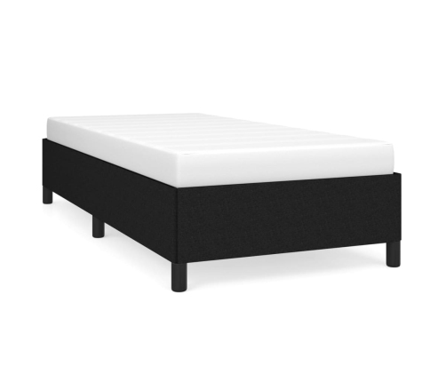 Estructura de cama sin colchón tela negro 90x190 cm