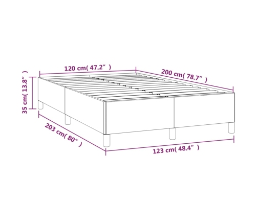 Estructura de cama sin colchón tela marrón oscuro 120x200 cm