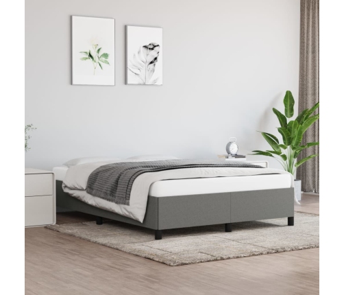 vidaXL Estructura de cama de tela gris oscuro 140x200 cm