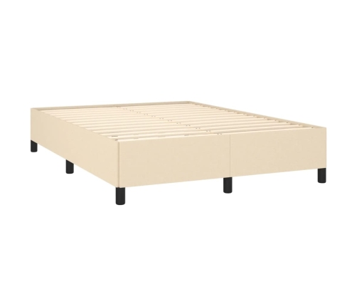 vidaXL Estructura de cama de tela color crema 140x200 cm