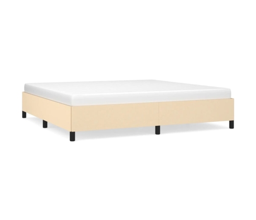 Estructura de cama de tela color crema 200x200 cm