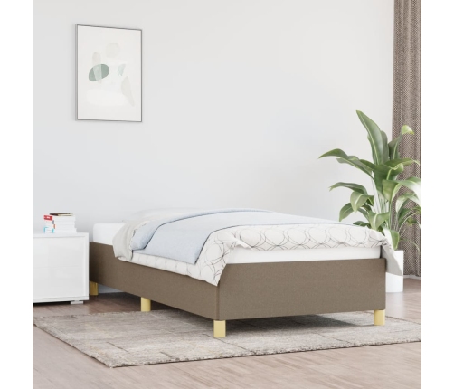 Estructura de cama sin colchón tela gris taupe 80x200 cm