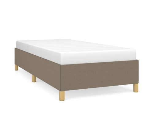 Estructura de cama sin colchón tela taupe 90x200 cm