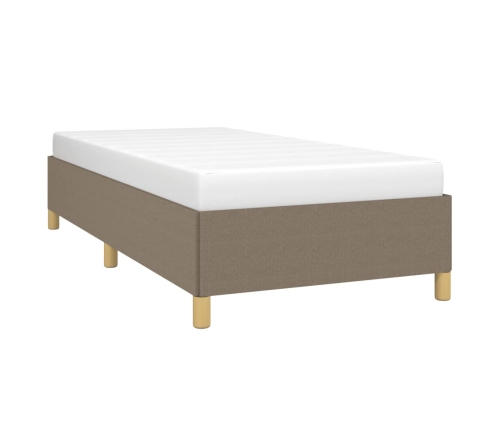 Estructura de cama sin colchón tela taupe 90x200 cm