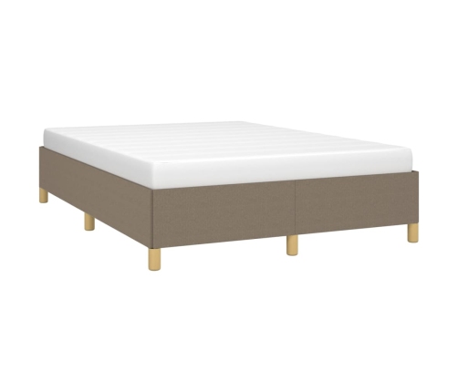 Cama sin colchón tela gris taupe 140x190 cm