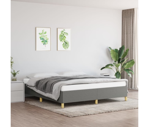 vidaXL Estructura de cama de tela gris oscuro 160x200 cm