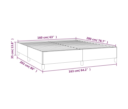 vidaXL Estructura de cama de tela marrón 160x200 cm