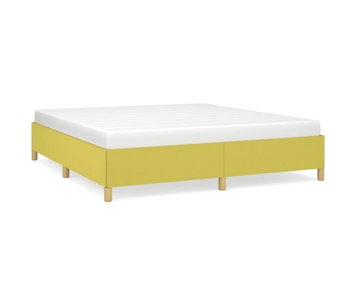 Estructura de cama sin colchón tela verde 160x200 cm