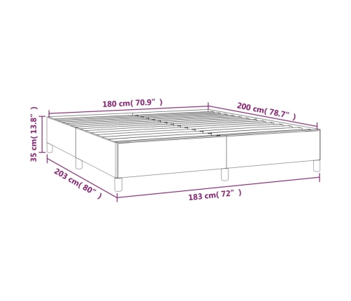 Cama sin colchón de tela marrón oscuro 180x200 cm