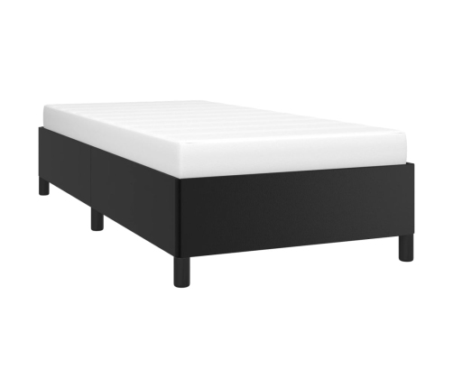 Estructura de cama sin colchón cuero sintético negro 90x190 cm