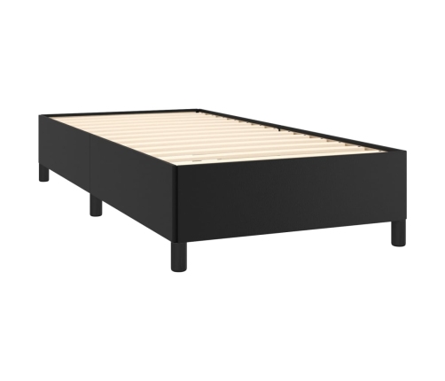 Estructura de cama sin colchón cuero sintético negro 90x190 cm