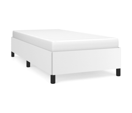 Estructura de cama sin colchón cuero sintético blanco 90x200 cm