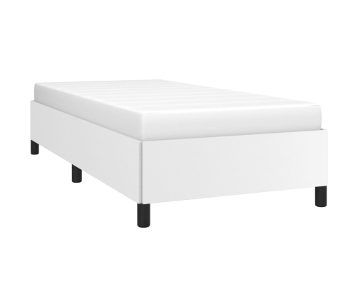 Estructura de cama sin colchón cuero sintético blanco 90x200 cm