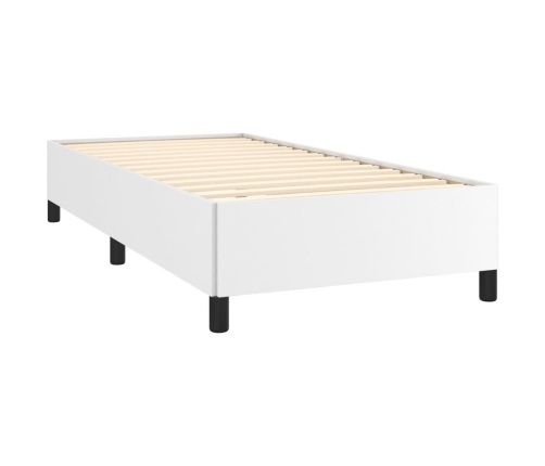 Estructura de cama sin colchón cuero sintético blanco 90x200 cm