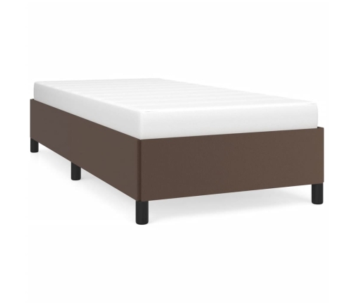 vidaXL Estructura de cama de cuero sintético marrón 90x200 cm