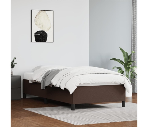 vidaXL Estructura de cama de cuero sintético marrón 90x200 cm