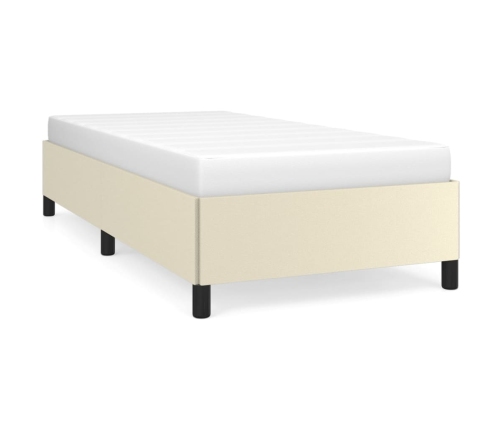 vidaXL Estructura de cama de cuero sintético color crema 100x200 cm