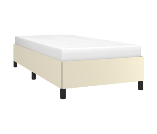 vidaXL Estructura de cama de cuero sintético color crema 100x200 cm