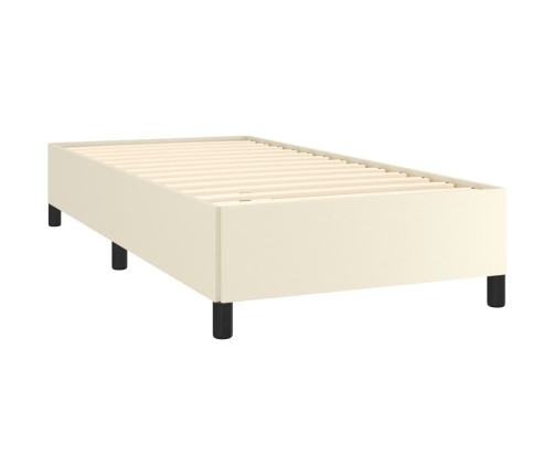 vidaXL Estructura de cama de cuero sintético color crema 100x200 cm