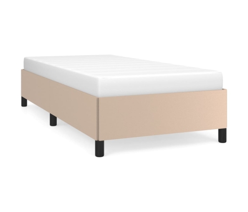 Estructura cama sin colchón cuero sintético capuchino 100x200cm