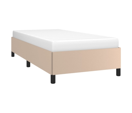 Estructura cama sin colchón cuero sintético capuchino 100x200cm