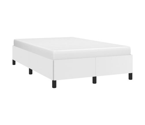 Estructura de cama sin colchón cuero sintético blanco 120x200cm