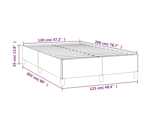 Estructura de cama sin colchón cuero sintético blanco 120x200cm