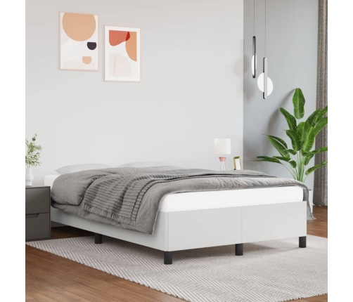 Estructura de cama sin colchón cuero sintético blanco 120x200cm