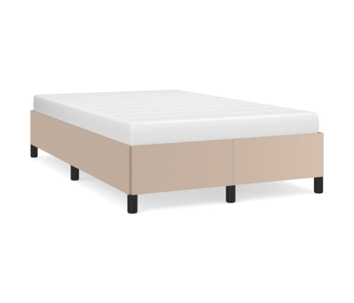 vidaXL Estructura de cama de cuero sintético capuchino 120x200 cm