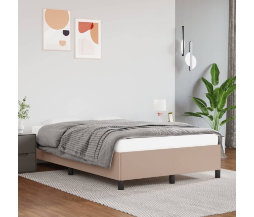 vidaXL Estructura de cama de cuero sintético capuchino 120x200 cm