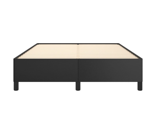 vidaXL Estructura de cama de cuero sintético negro 140x190 cm