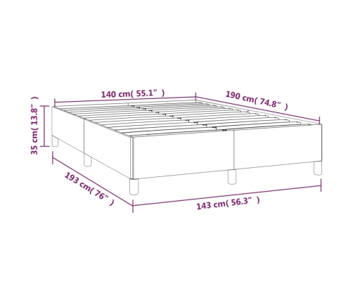 vidaXL Estructura de cama de cuero sintético negro 140x190 cm