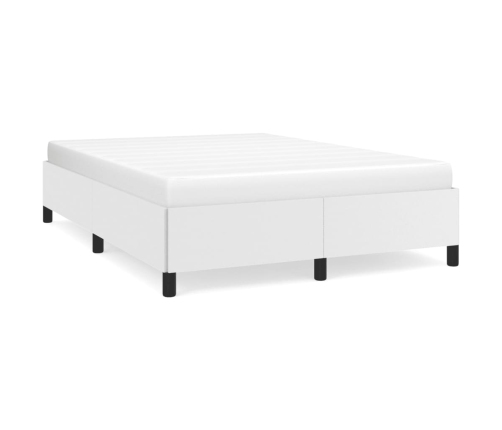 vidaXL Estructura de cama de cuero sintético blanco 140x190 cm