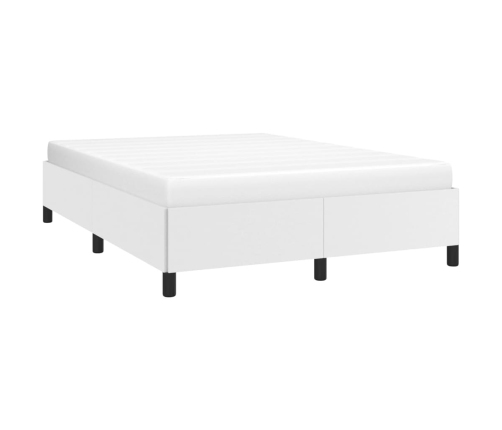 vidaXL Estructura de cama de cuero sintético blanco 140x190 cm