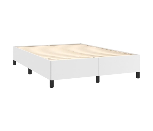 vidaXL Estructura de cama de cuero sintético blanco 140x190 cm