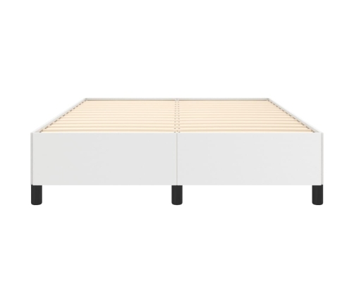 vidaXL Estructura de cama de cuero sintético blanco 140x190 cm