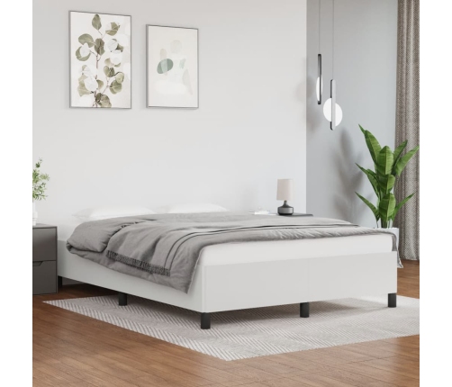 vidaXL Estructura de cama de cuero sintético blanco 140x190 cm