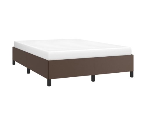 vidaXL Estructura de cama de cuero sintético marrón 140x190 cm