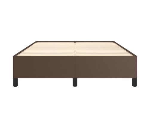 vidaXL Estructura de cama de cuero sintético marrón 140x190 cm