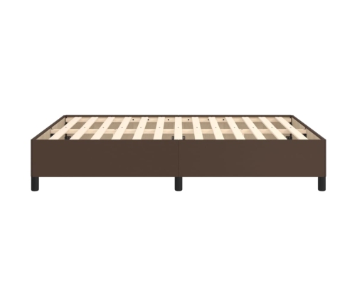 vidaXL Estructura de cama de cuero sintético marrón 140x190 cm