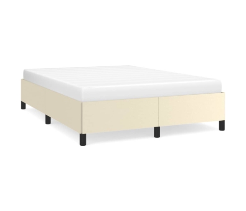 vidaXL Estructura de cama de cuero sintético color crema 140x200 cm