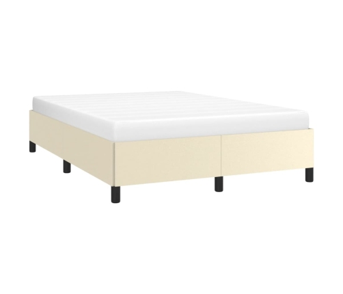 vidaXL Estructura de cama de cuero sintético color crema 140x200 cm