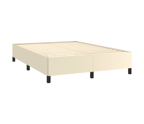 vidaXL Estructura de cama de cuero sintético color crema 140x200 cm