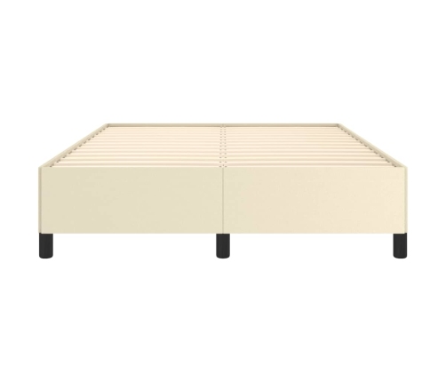 vidaXL Estructura de cama de cuero sintético color crema 140x200 cm