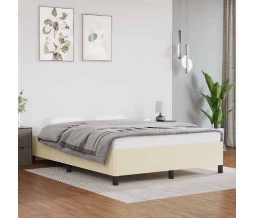 vidaXL Estructura de cama de cuero sintético color crema 140x200 cm