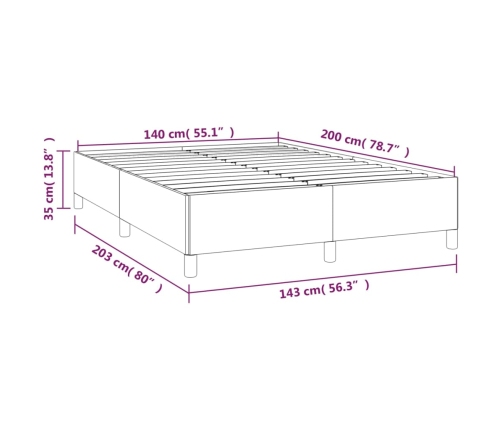 Estructura de cama sin colchón cuero sintético marrón 140x200cm